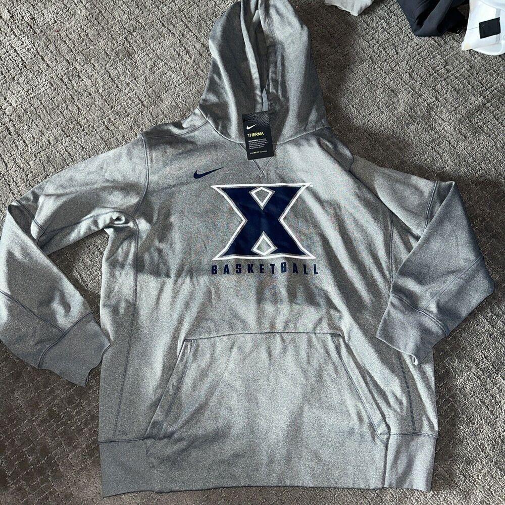 NWT Men's Nike Hoodie Sweatshirt -- Xavier Muscateers Basketball-- Large